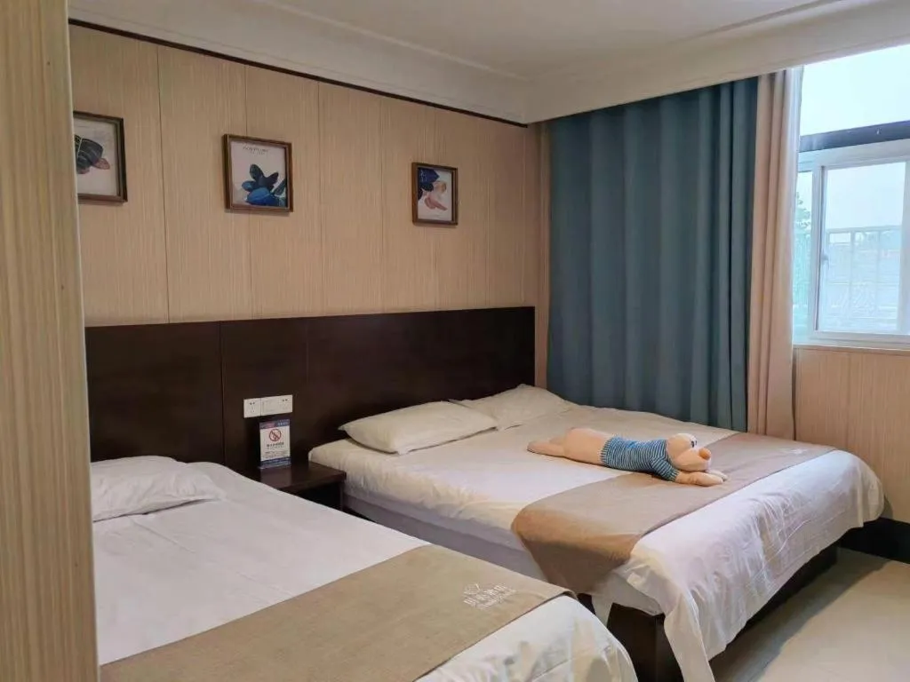 Bed in Shell Zaozhuang Taierzhuang Ancient City East Gate Hotel