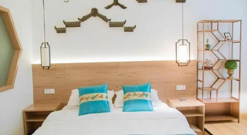 Bed in Shell Zaozhuang Taierzhuang Ancient City East Gate Hotel