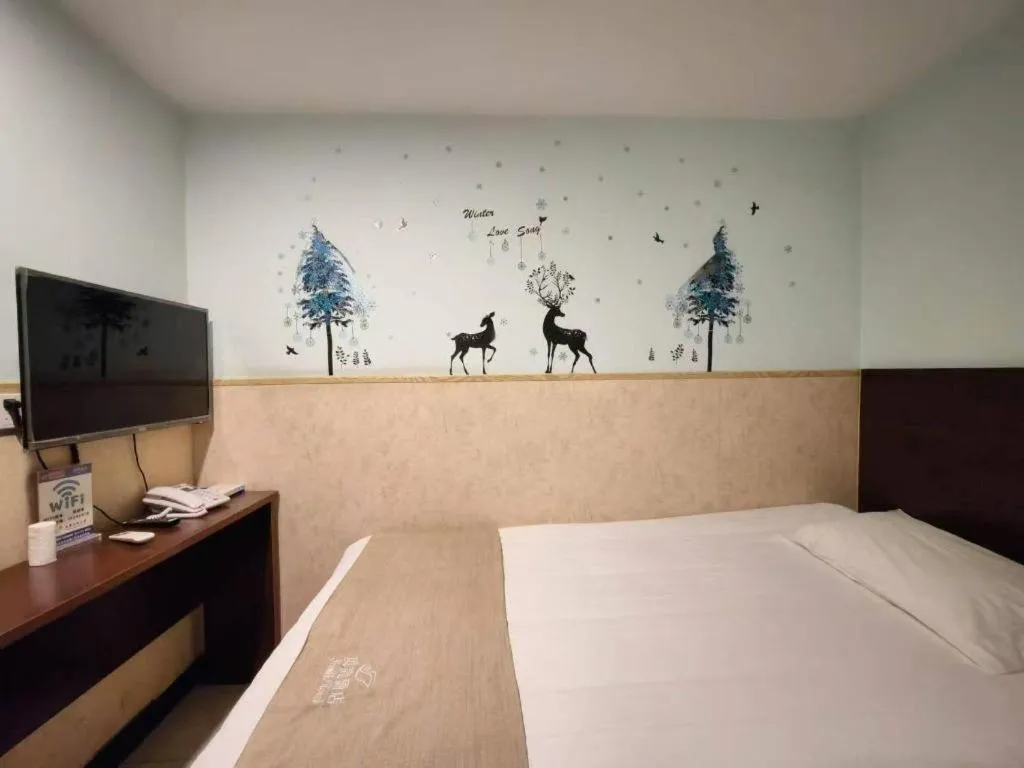 Bed in Shell Zaozhuang Taierzhuang Ancient City East Gate Hotel