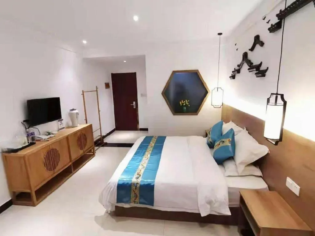 Bed in Shell Zaozhuang Taierzhuang Ancient City East Gate Hotel