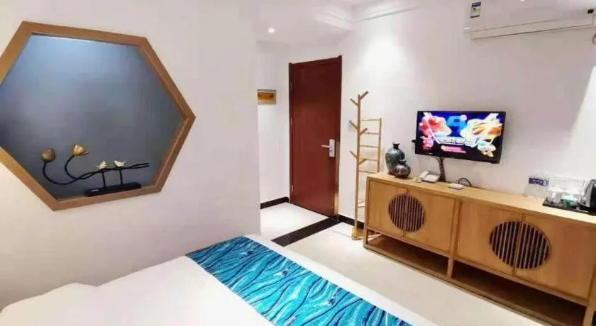 Bed in Shell Zaozhuang Taierzhuang Ancient City East Gate Hotel