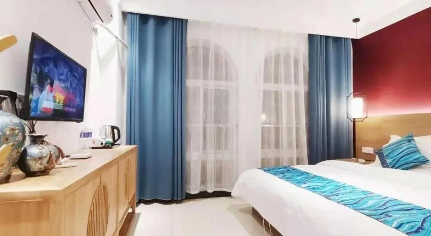 Bed in Shell Zaozhuang Taierzhuang Ancient City East Gate Hotel