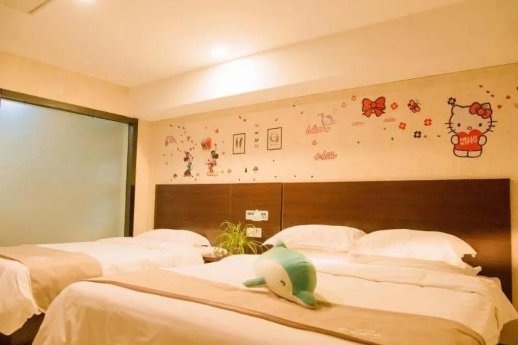 Bed in Shell Zaozhuang Taierzhuang Ancient City East Gate Hotel