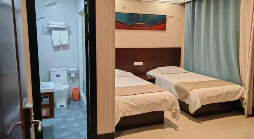 Bed in Shell Zaozhuang Taierzhuang Ancient City East Gate Hotel