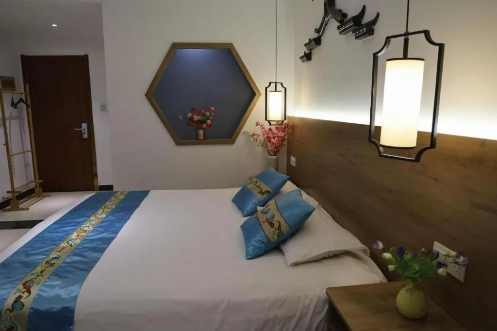 Bed in Shell Zaozhuang Taierzhuang Ancient City East Gate Hotel