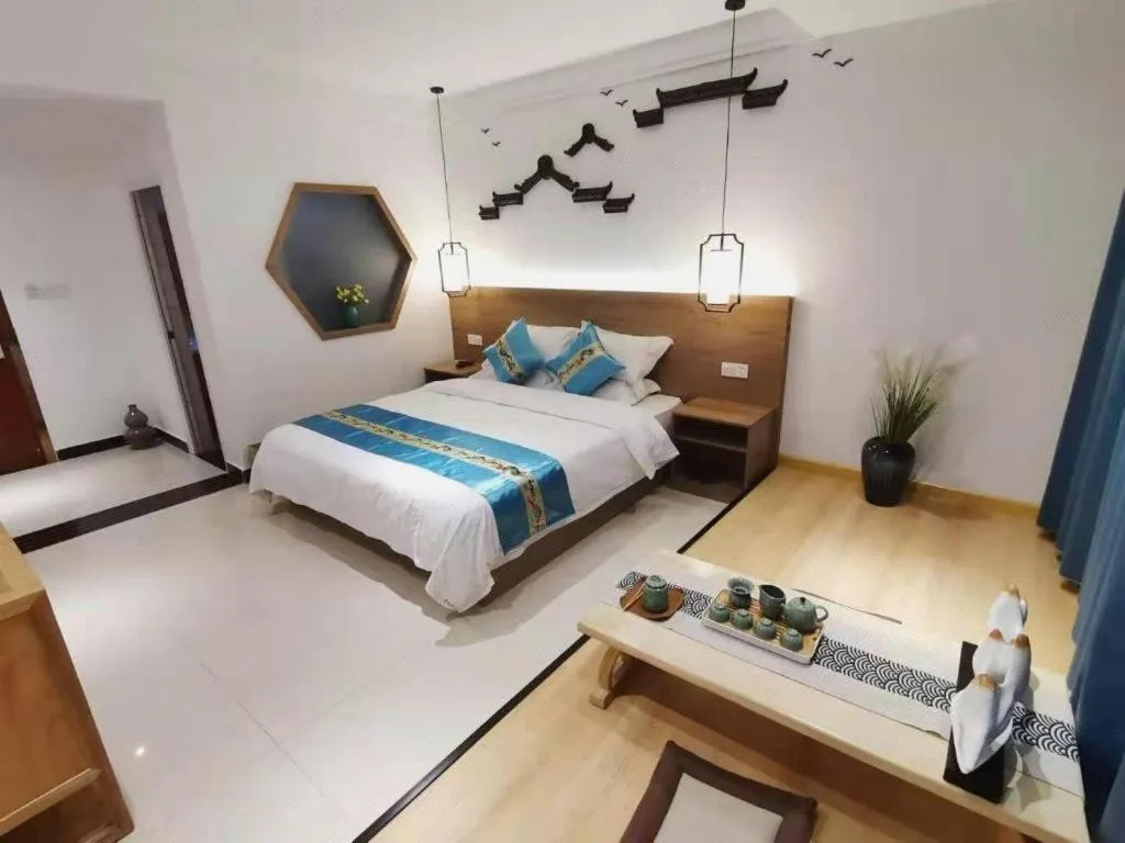 Bed in Shell Zaozhuang Taierzhuang Ancient City East Gate Hotel