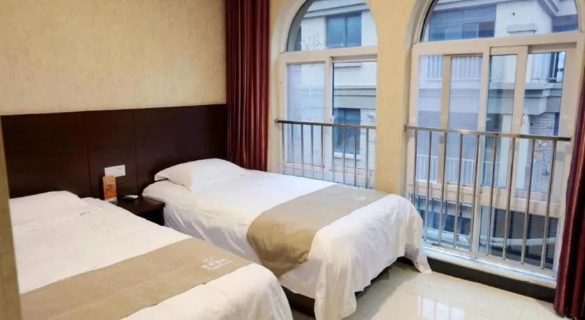 Bed in Shell Zaozhuang Taierzhuang Ancient City East Gate Hotel