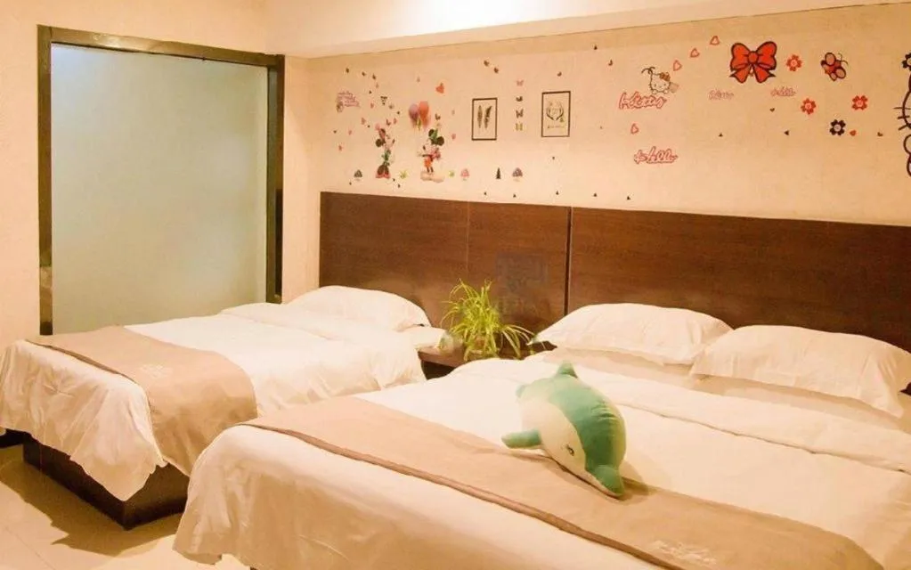 Bed in Shell Zaozhuang Taierzhuang Ancient City East Gate Hotel