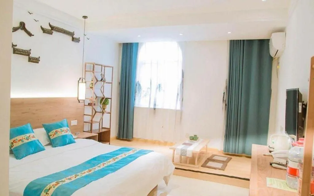 Bed in Shell Zaozhuang Taierzhuang Ancient City East Gate Hotel