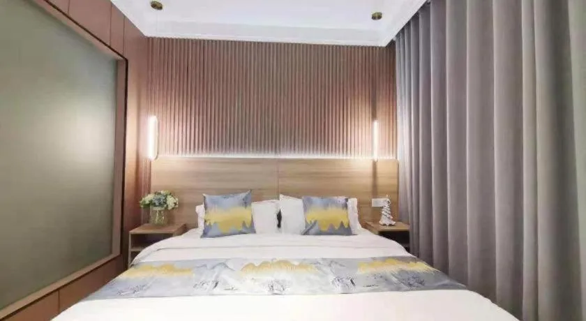 Bed in Shell Zaozhuang Taierzhuang Ancient City East Gate Hotel