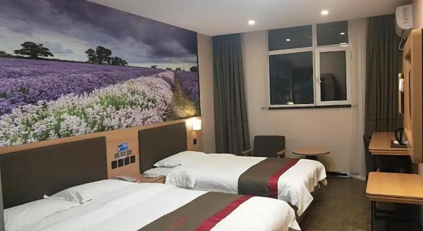 Bed in Thank Inn Hotel Hebei Hengshui Development Zone Baoyun Street Hengbai