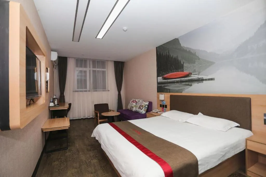 Bed in Thank Inn Hotel Hebei Hengshui Development Zone Baoyun Street Hengbai