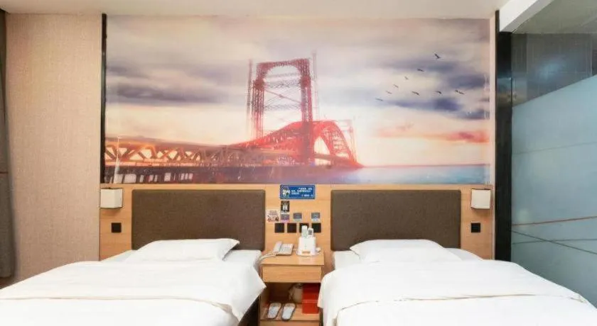 Bed in Thank Inn Hotel Hebei Hengshui Development Zone Baoyun Street Hengbai