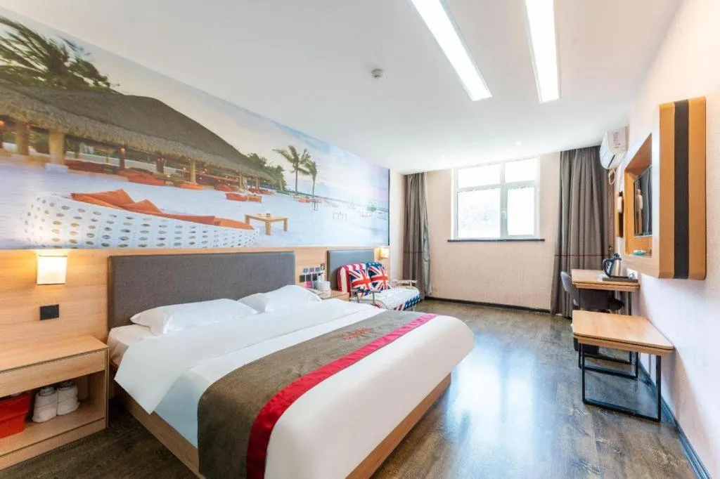 Bed in Thank Inn Hotel Hebei Hengshui Development Zone Baoyun Street Hengbai