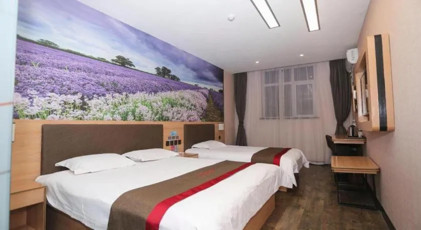 Bed in Thank Inn Hotel Hebei Hengshui Development Zone Baoyun Street Hengbai