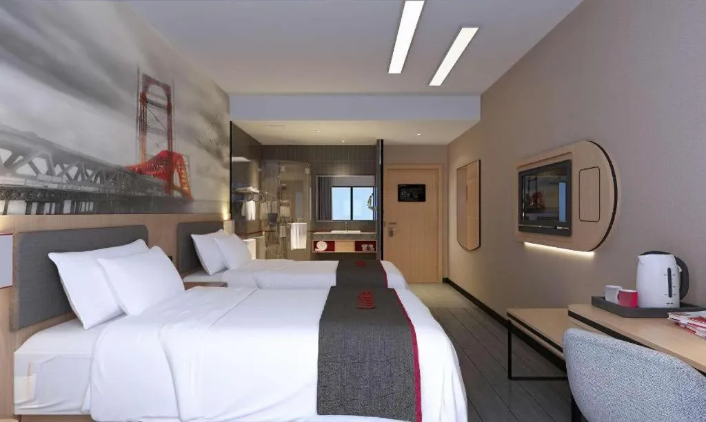 Bed in Thank Inn Hotel Hebei Hengshui Development Zone Baoyun Street Hengbai