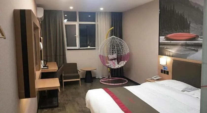 Bed in Thank Inn Hotel Hebei Hengshui Development Zone Baoyun Street Hengbai