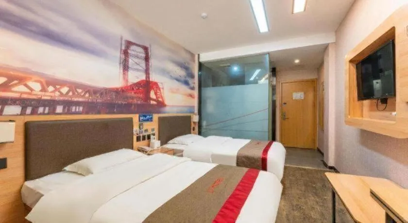 Bed in Thank Inn Hotel Hebei Hengshui Development Zone Baoyun Street Hengbai