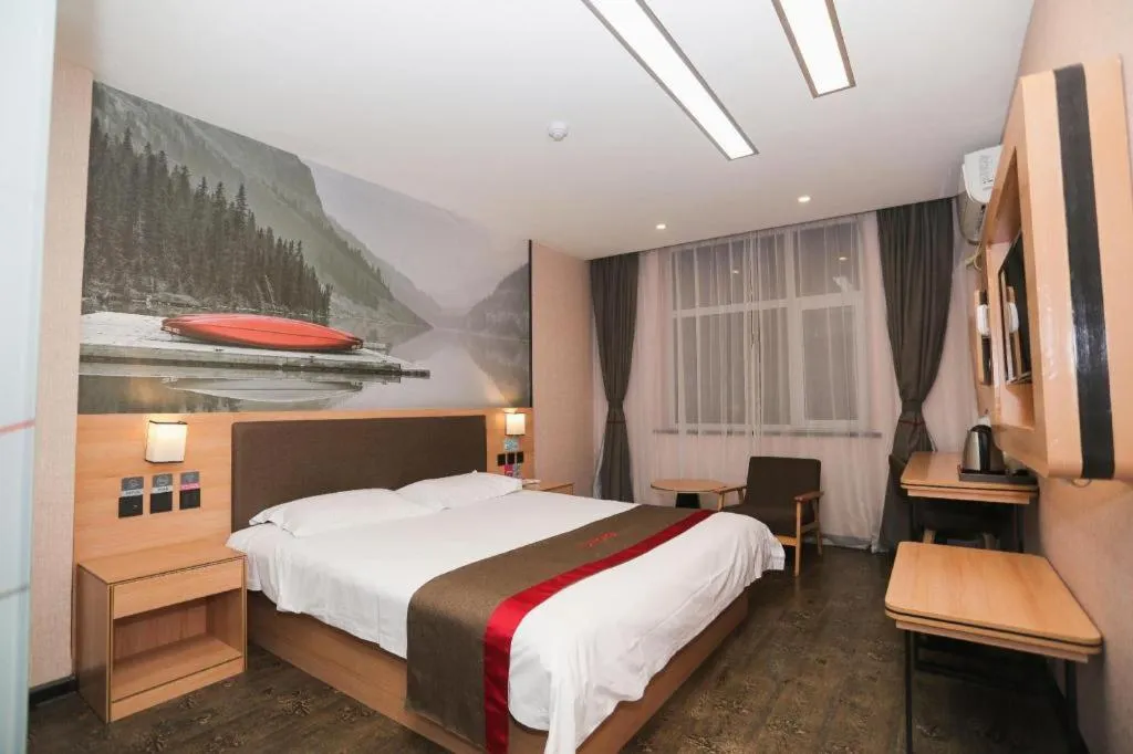 Bed in Thank Inn Hotel Hebei Hengshui Development Zone Baoyun Street Hengbai