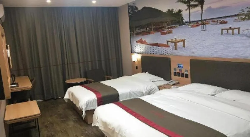 Bed in Thank Inn Hotel Hebei Hengshui Development Zone Baoyun Street Hengbai