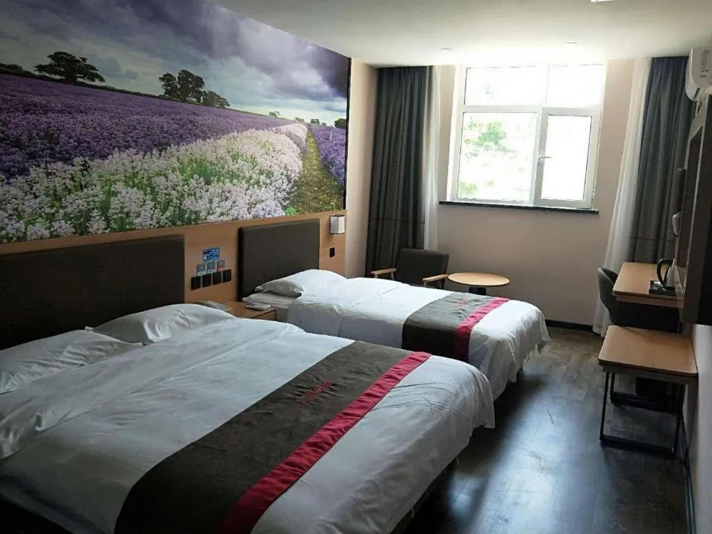 Bed in Thank Inn Hotel Hebei Hengshui Development Zone Baoyun Street Hengbai