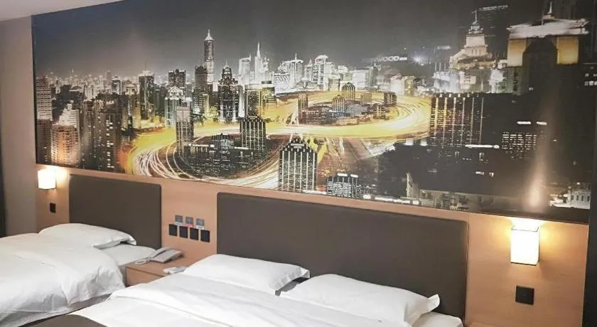 Bed in Thank Inn Hotel Hebei Hengshui Development Zone Baoyun Street Hengbai