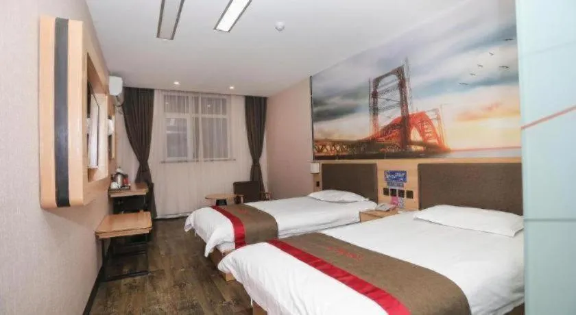 Bed in Thank Inn Hotel Hebei Hengshui Development Zone Baoyun Street Hengbai