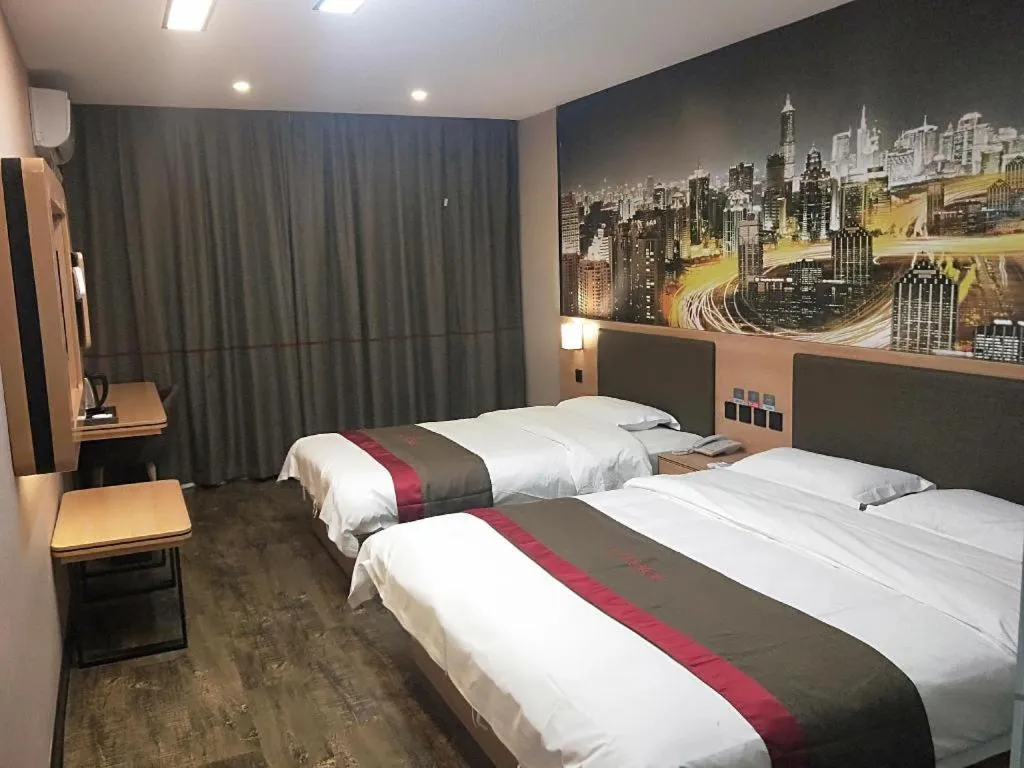 Bed in Thank Inn Hotel Hebei Hengshui Development Zone Baoyun Street Hengbai