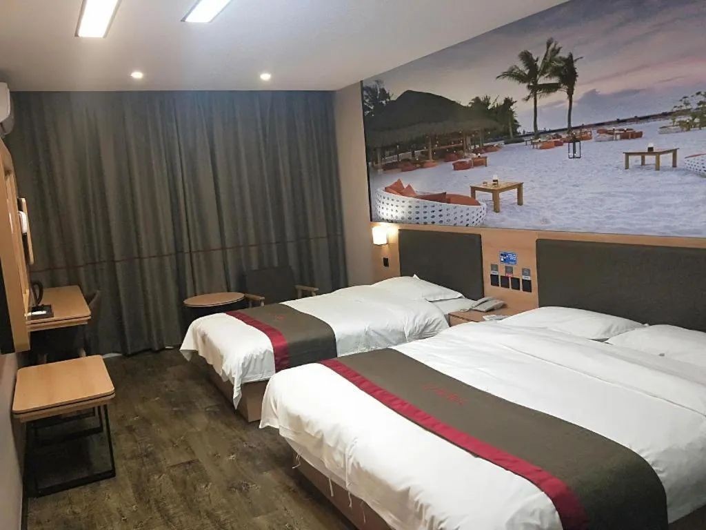 Bed in Thank Inn Hotel Hebei Hengshui Development Zone Baoyun Street Hengbai