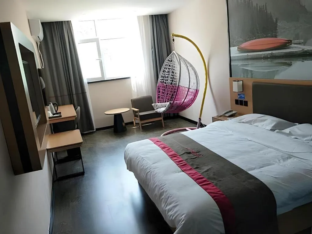 Bed in Thank Inn Hotel Hebei Hengshui Development Zone Baoyun Street Hengbai