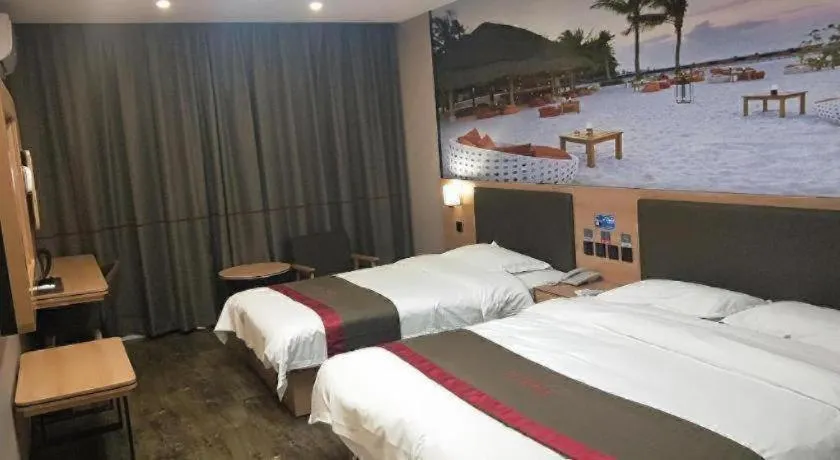 Bed in Thank Inn Hotel Hebei Hengshui Development Zone Baoyun Street Hengbai