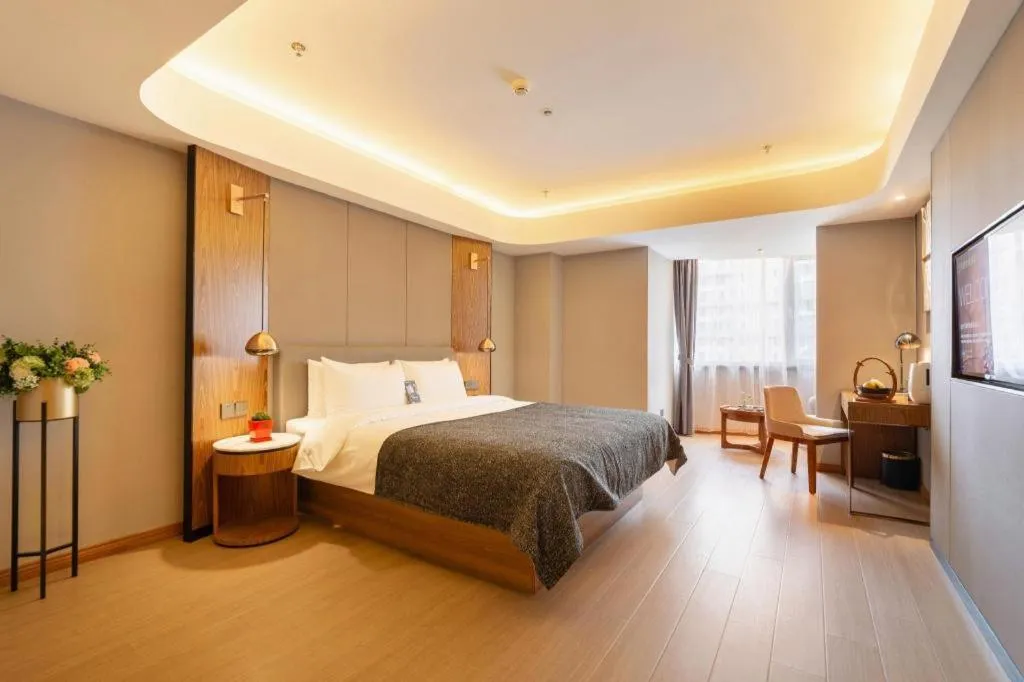 Bed in Yitel Collection Shenyang Hunnan Olympic Sports Center Caixia Street Metro Station