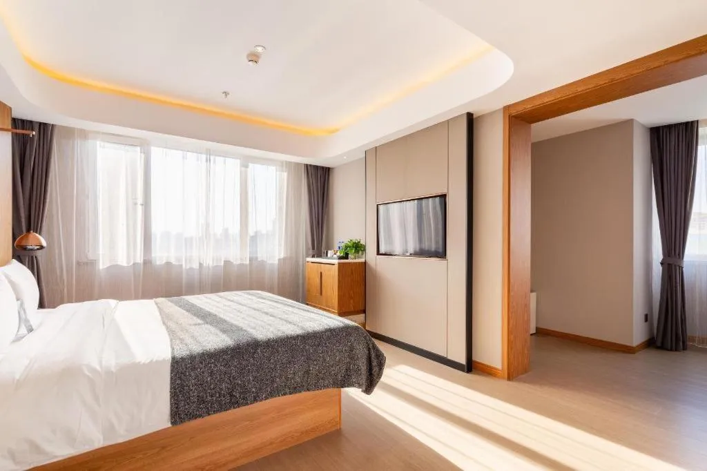 Bed in Yitel Collection Shenyang Hunnan Olympic Sports Center Caixia Street Metro Station