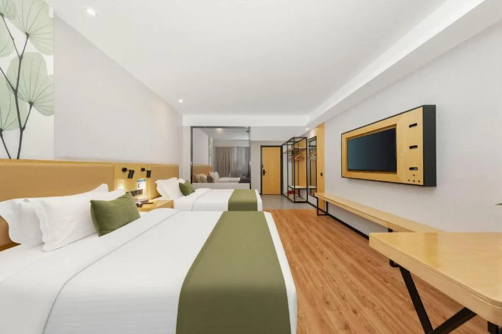 Bed in GreenTree Inn Ganzhou Gan County Bus Station