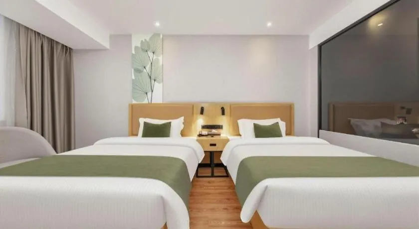 Bed in GreenTree Inn Ganzhou Gan County Bus Station