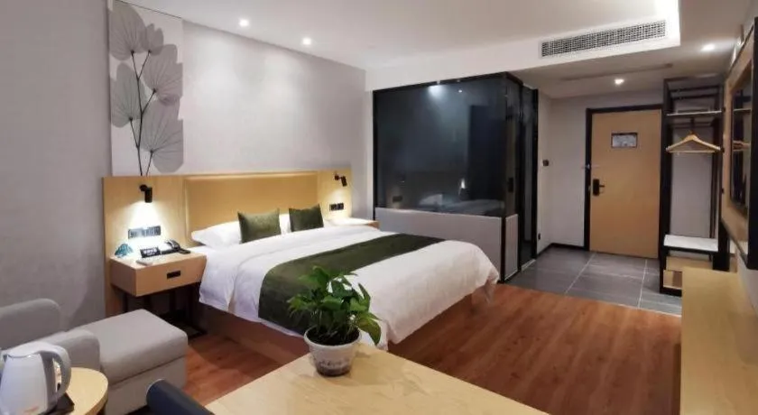 Bed in GreenTree Inn Ganzhou Gan County Bus Station