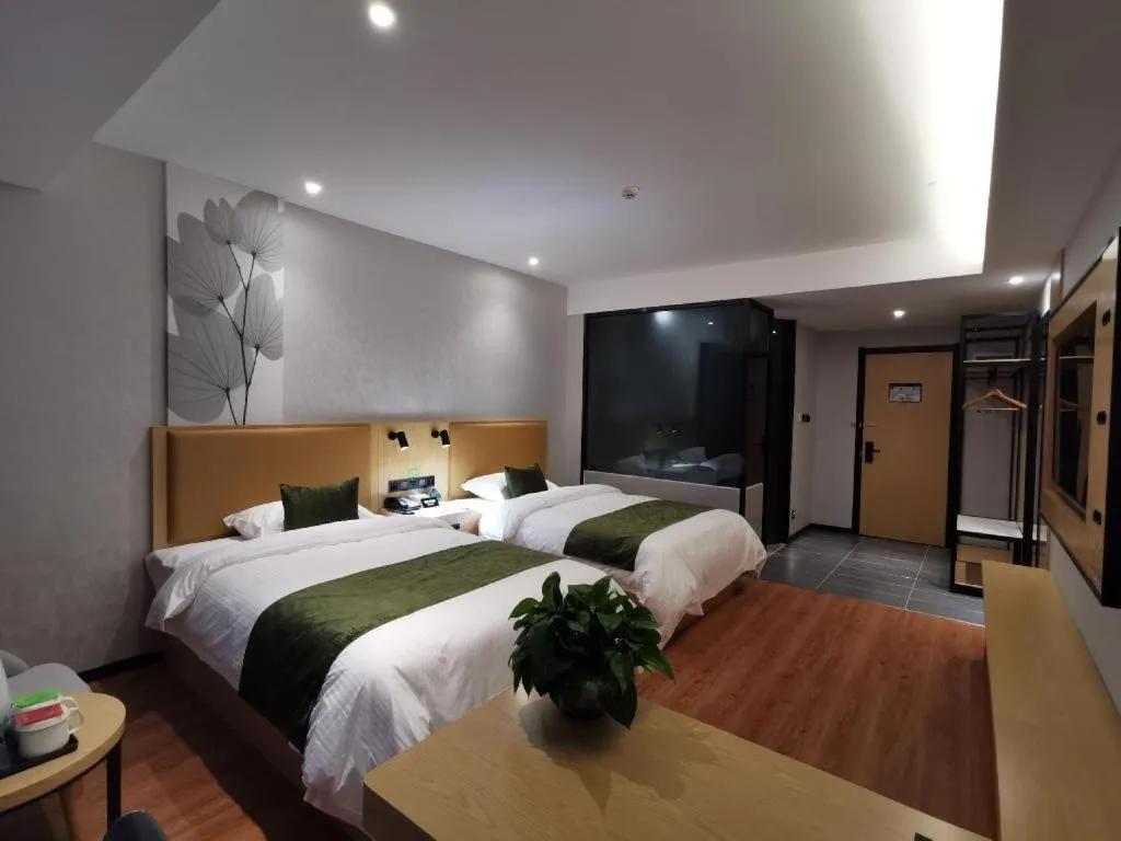 Bed in GreenTree Inn Ganzhou Gan County Bus Station