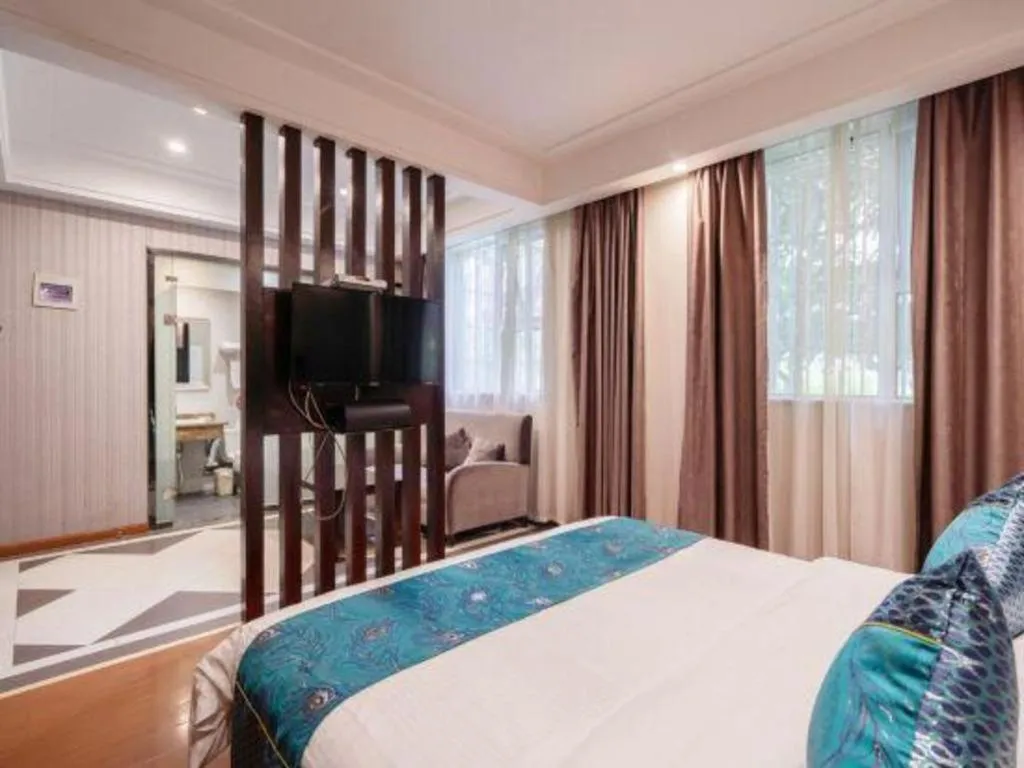 Bed in GreenTree Inn Wuxi Xinwu District Meicun Town Taibo Avenue