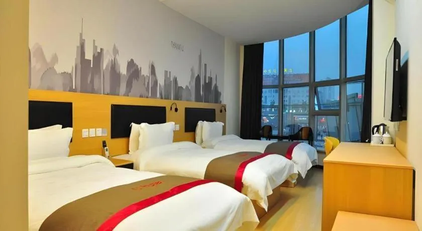 Bed in Thank Hotel Jiangxi Jiujiang Lianxi District Railway Station Square