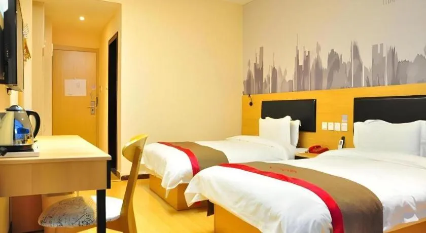 Bed in Thank Hotel Jiangxi Jiujiang Lianxi District Railway Station Square