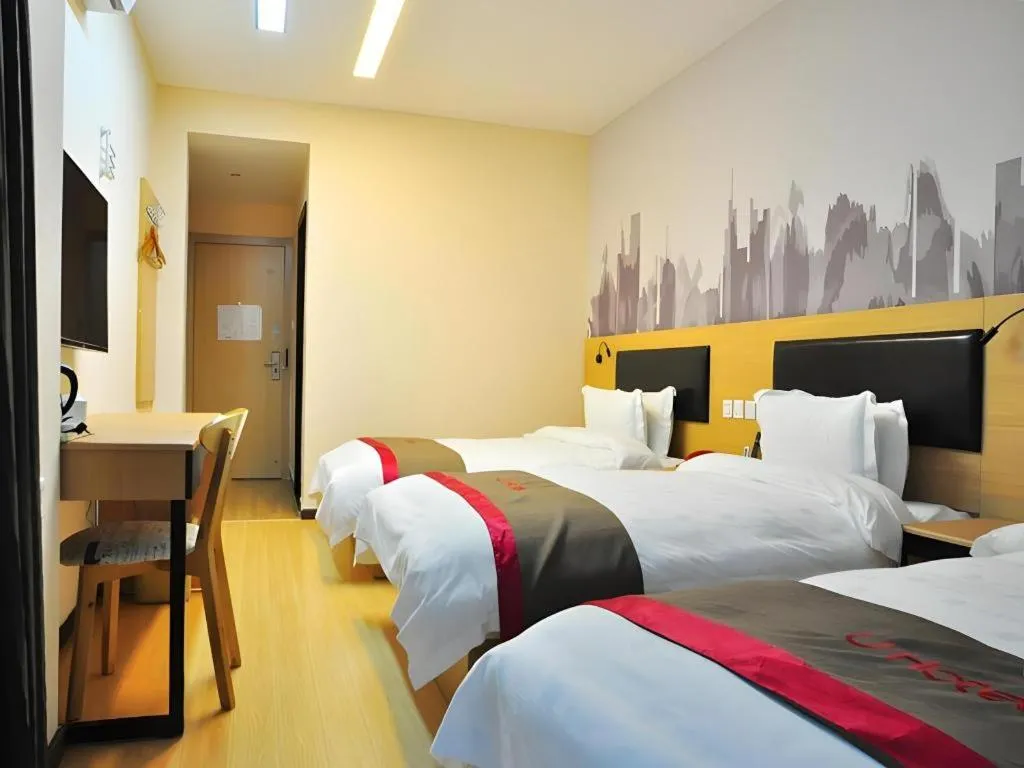 Bed in Thank Hotel Jiangxi Jiujiang Lianxi District Railway Station Square