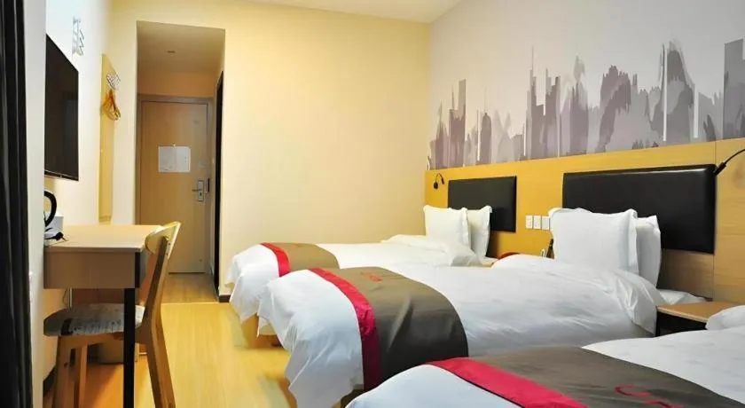 Bed in Thank Hotel Jiangxi Jiujiang Lianxi District Railway Station Square