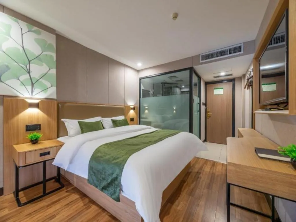 Bed in GreenTree Inn Jining Jianshe Road Hotel