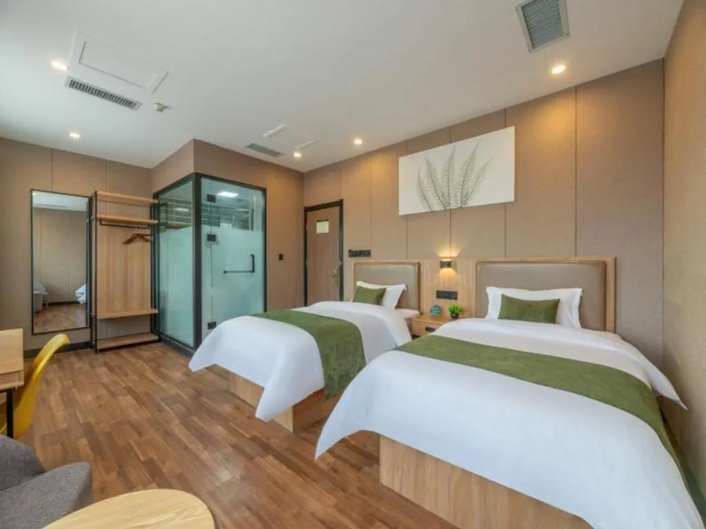 Bed in GreenTree Inn Jining Jianshe Road Hotel