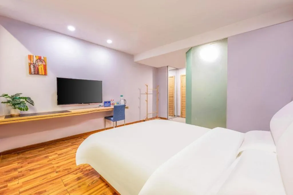 Bed in Shanshui Trend Hotel Beijing International Airport Branch