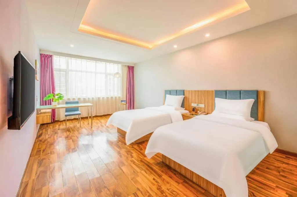 Bed in Shanshui Trend Hotel Beijing International Airport Branch