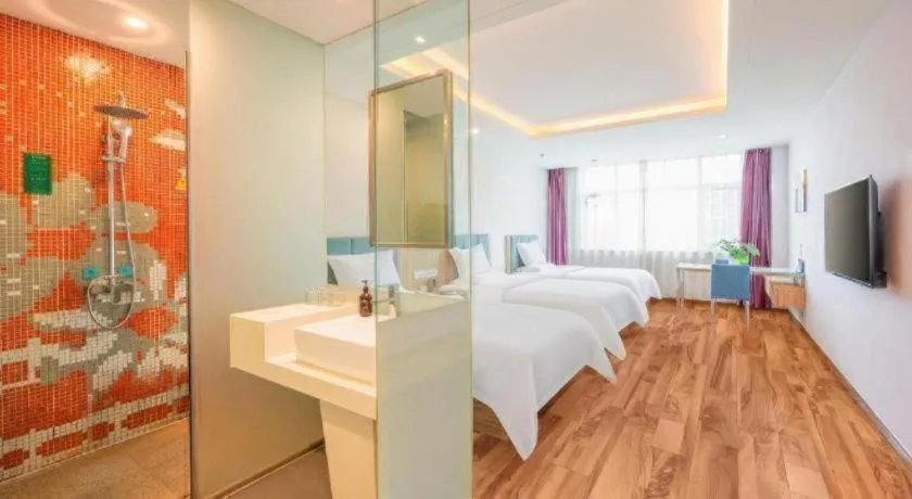 Bed in Shanshui Trend Hotel Beijing International Airport Branch