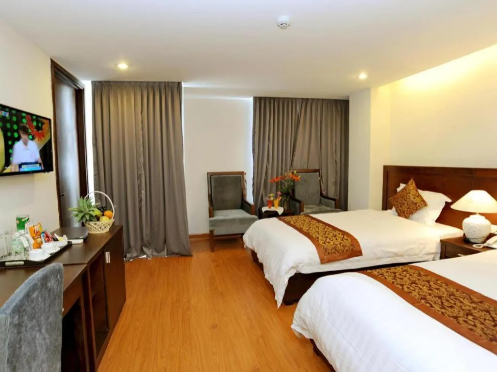 Bed in Hanoi Golden Hotel