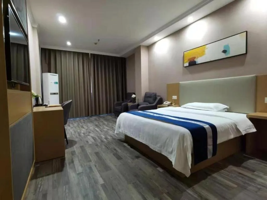 Bed in GreenTree Inn Nantong Haian Kaifa District Express Hotel