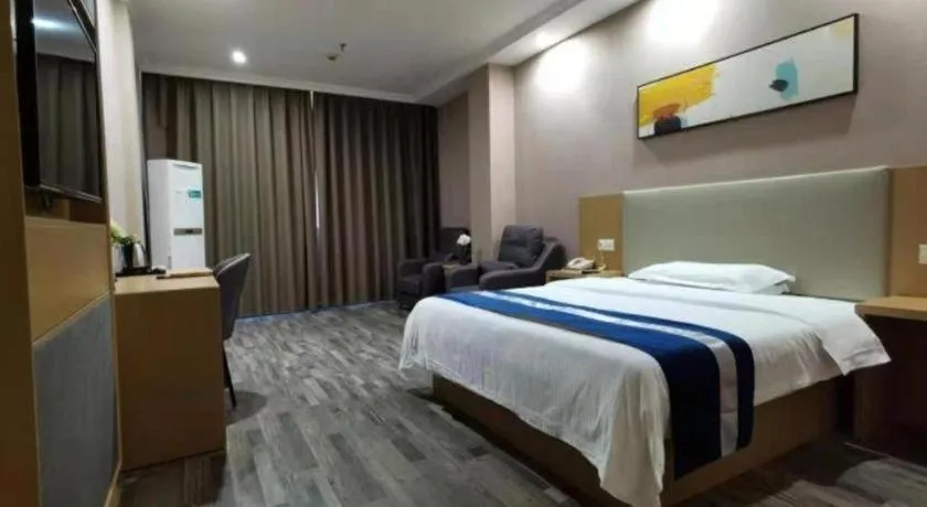 Bed in GreenTree Inn Nantong Haian Kaifa District Express Hotel